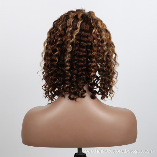 Wholesale Highlight Deep Wave Bob Human Hair Lace Wigs For Black Women, Hd Lace Front Wig,  Ombre Honey Blonde Human Hair Wigs
